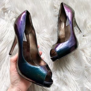 SteveMadden Forgive OilSlick Peeptoe Pump